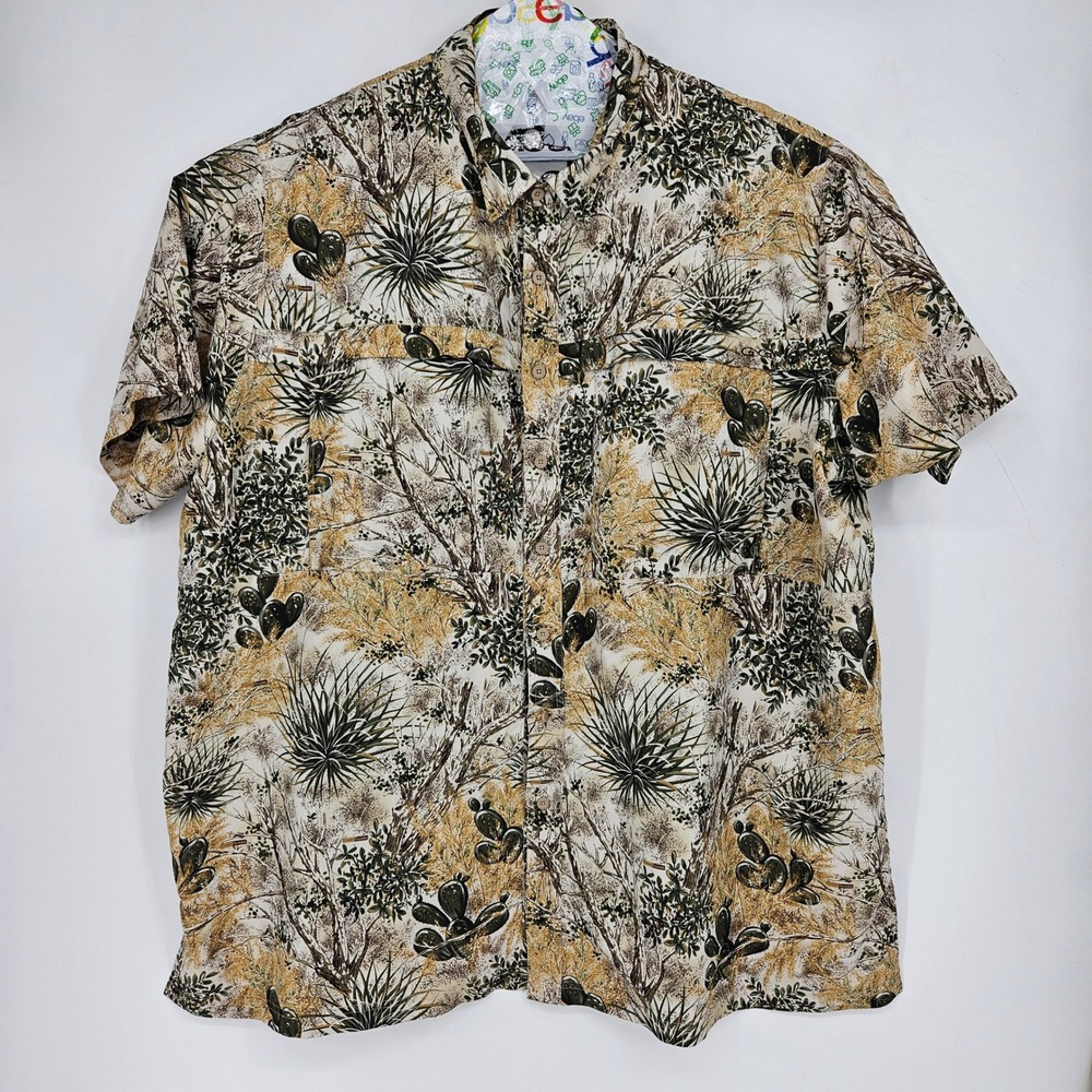 GameGuard Shirt Mens 5XL Cactus Camouflage Fishing Short Sleeve Outdoor